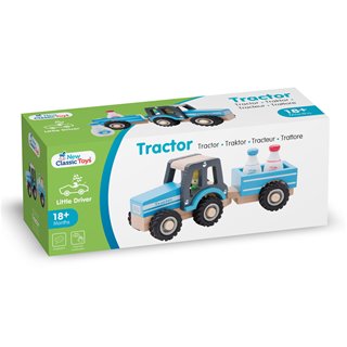 New Classic Toys - Traktor mit Anhänger und Milchkannen